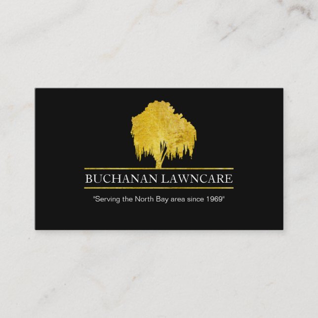 Gräsmattaomsorg och trädgårdarbeteaste visitkort (Framsida)