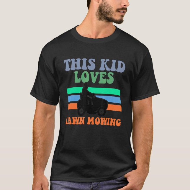 Gräsmatteklippning för barn Trädgårdsskötsel Gräsk T Shirt (Framsida)