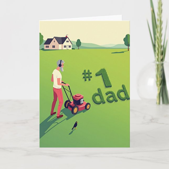 Gräsmattkonst Fars dag-kort Kort (Framsida)