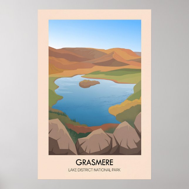 Grasmere Lake District Resoraffisch Poster (Framsidan)