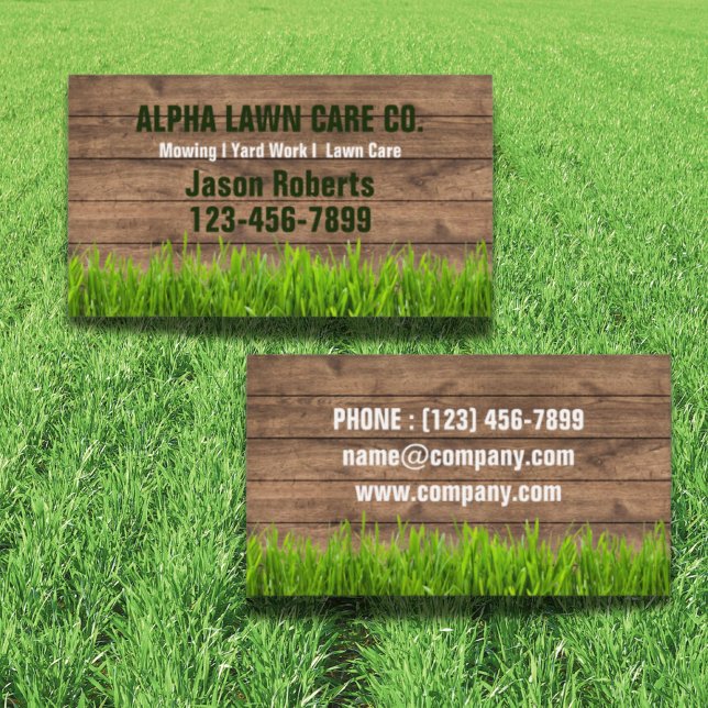 Gräsmygggård Gräsmatta liggande landskap Visitkort (Grass Mowing Yard Lawn Care Landscape Landscaping Business Card)