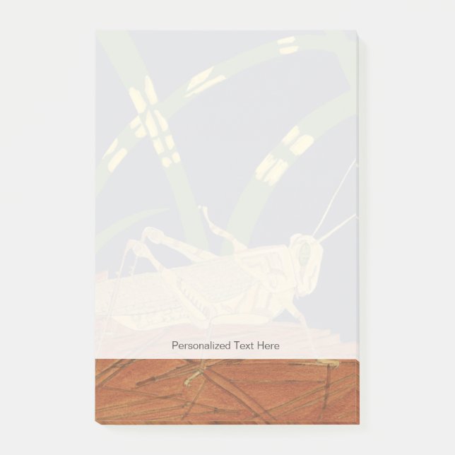 Grasoper i Grönt Grass på blå bakgrund Post-it Block (Framsida)