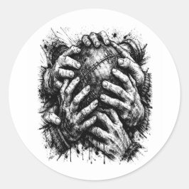 Grasping Hands Dark Art Ink Illustration – Gothic  Runt Klistermärke