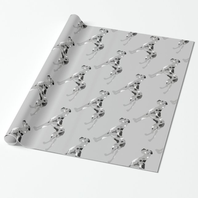 Gråsprängd Grand Danois Presentpapper (Utrullad)