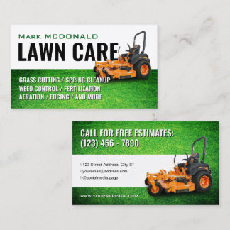 Grass cover and mower lawn care Business Card Visitkort