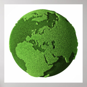 Grass Globe - Europa Poster