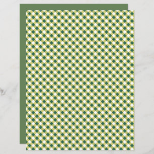 Grass Grönt Gingham Scrapbook Papper