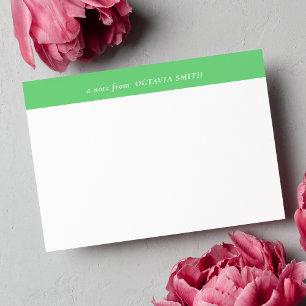 GRASS GRÖNT PERSONLIG FAMILY NAMN MONOGRAM ANTECKNINGSKORT