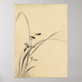 Grass, Hokusai Japansk finkonst Poster