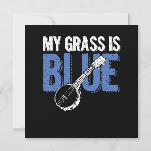 Grass Is Blue Banjo Bluegrass Country Music Gift Inbjudningar (Framsida)