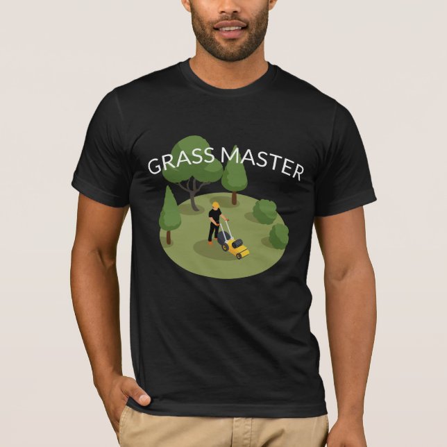 Grass Master Funny Gräsmatta Mwing Manar Statt-Shi T Shirt (Framsida)