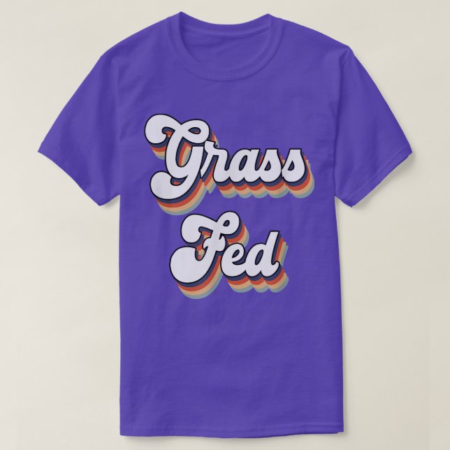 Grass Matat Vegan Herbiäger Vegetarian Retro Stil T Shirt (Design framsida)