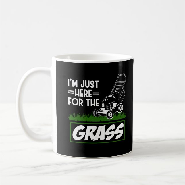 Grass Mowing Lawn Care Funny Lawn Mower Kaffemugg (Vänster)
