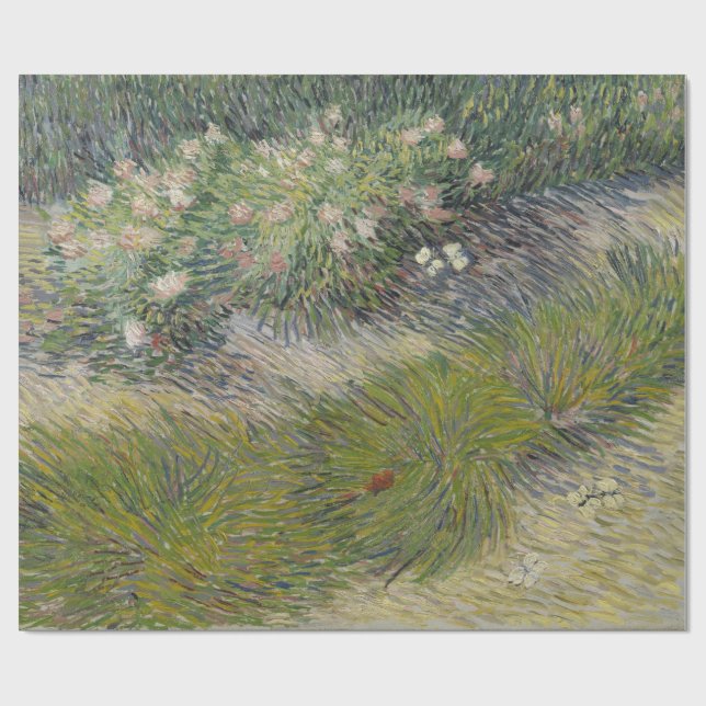 Grass och Butterflies Vincent Van Gogh Presentpapper (Platt)