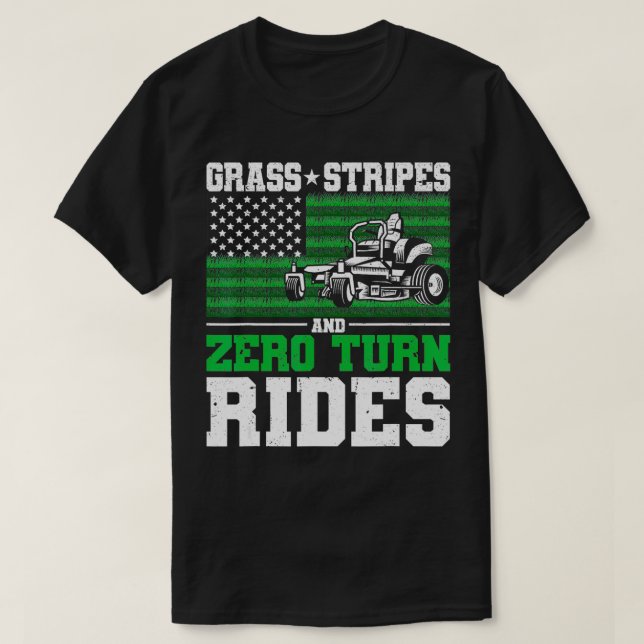 Grass Rand och Zero Turn Rides US Flagga Gräsmatta T Shirt (Design framsida)