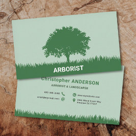 Grass, Träd Silhouette - Arborist & Landscaper Visitkort