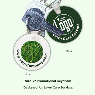 Grass Website Logotyp Company Namn Grönt White Pro Nyckelring