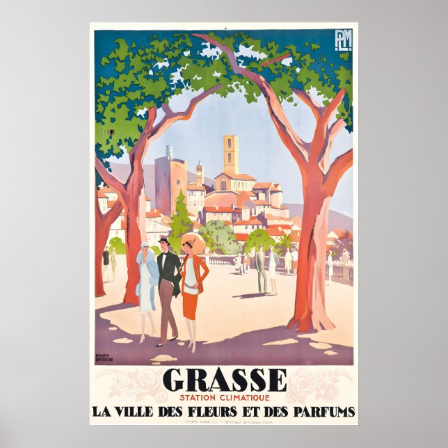 Grasse Blommornas och parfymernas stad Frankrike V Poster (Framsidan)