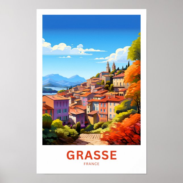 Grasse Frankrike Travel Skriv ut Poster (Framsidan)