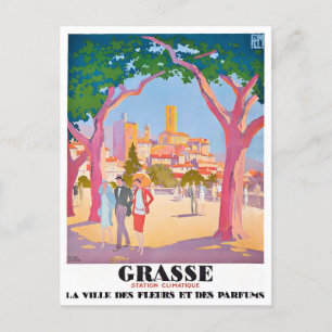 Grasse Frankrike vintage resor Vykort