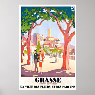 Grasse Franska Rivieran Frankrike Vintage Resa Pos Poster
