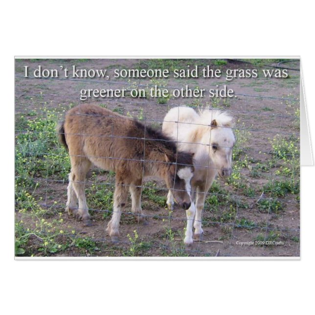 Grassen är Greener Hälsningskort (Framsidan Horizontal)