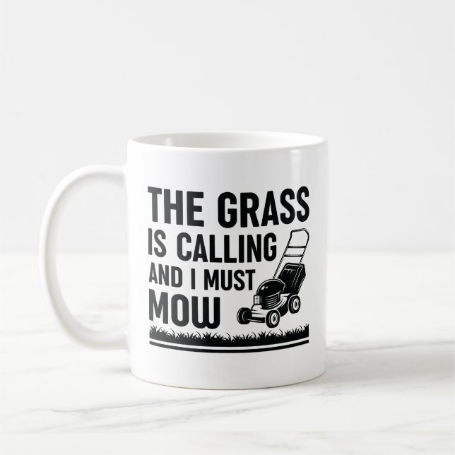Grässen ringer och jag måste gå kaffemugg (Vänster)