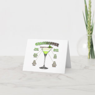 GraSSHOPPER Cocktail Recipe Art Kort