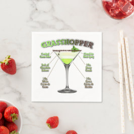 GraSSHOPPER Cocktail Recipe Art Pappersservett