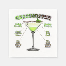GraSSHOPPER Cocktail Recipe Art Pappersservett