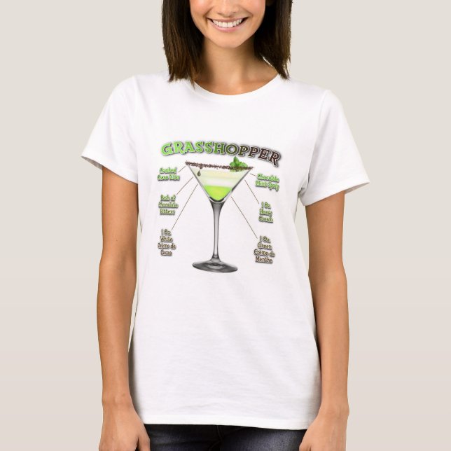 GraSSHOPPER Cocktail Recipe Art T Shirt (Framsida)