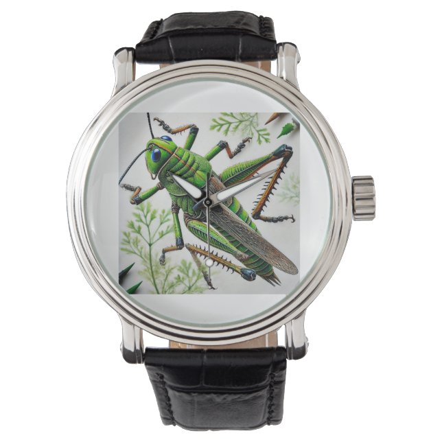 Grasshopper in natural environment 251024IREF222 - Armbandsur (Framsida)