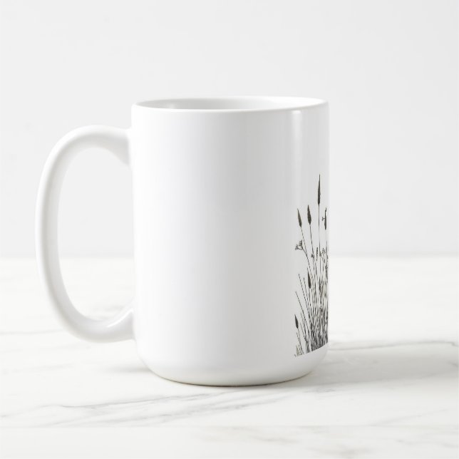 Grasshopper & Wild Grass Ink Art Coffee Mug Kaffemugg (Vänster)