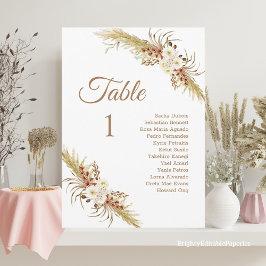 Grassland Dream Bröllop Bord Card. Program
