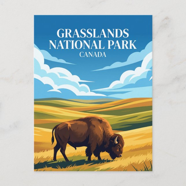 Grasslands nationalpark Kanada Vykort (Framsida)