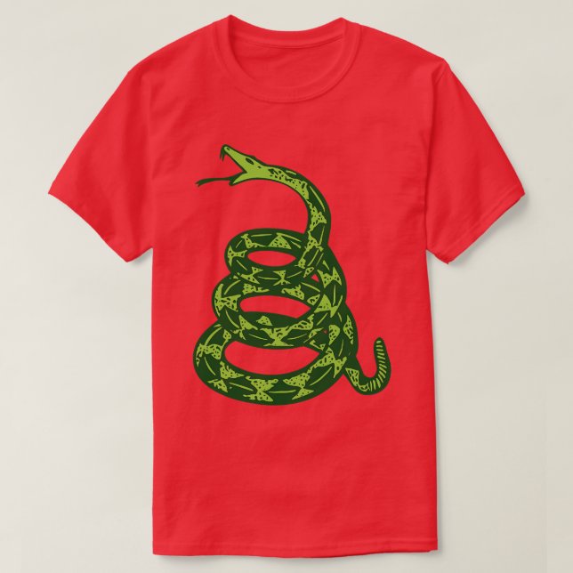 Grassless Grönt Gadsden Snake T Shirt (Design framsida)