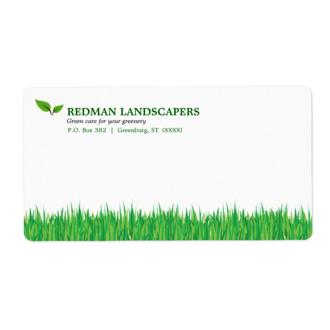 Grassy liggande skiftetikett fraktsedel (Framsidan)