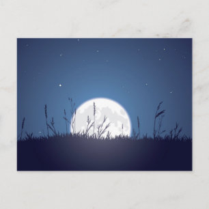 Grassy Moonrise Vykort