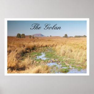 Grassy Plateau and Stream, Golan Heights, Israel Poster