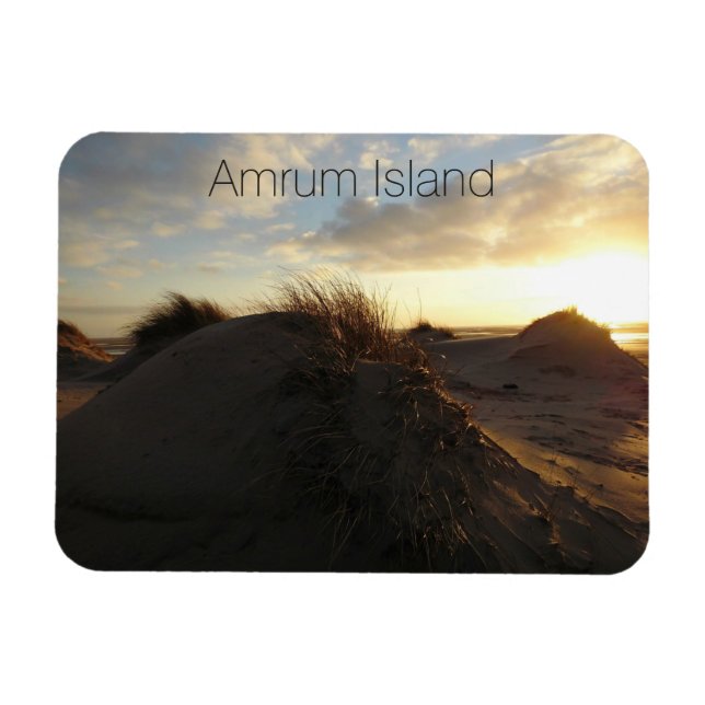 Grassy Sand Dunes at Sunset, Amrum Island, Tysklan Magnet (Horisontell)