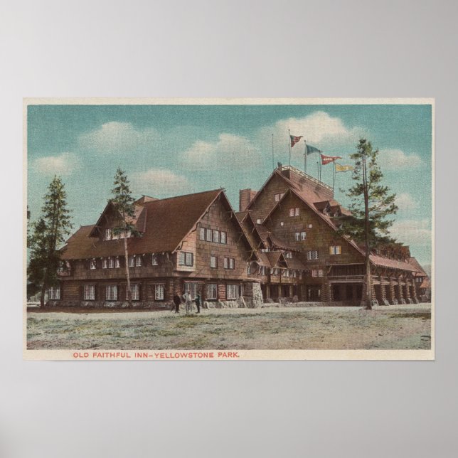 Gråsten, WYView of Hela gamla Faithful Inn Poster (Framsidan)
