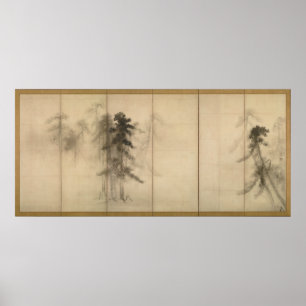 Grästräd vid Hasegawa Tohaku det 16th århundrad Poster