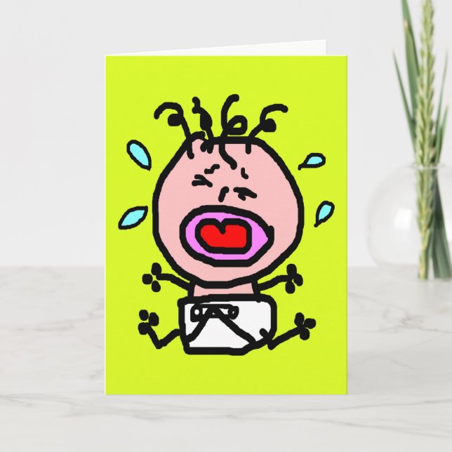 Gråt baby söt gråtande spädbarn som väntar på att  meddelande (Framsida)