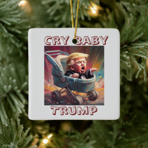 Gråt Baby Trump Ceramic Ornament