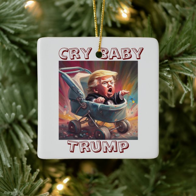 Gråt Baby Trump Ceramic Ornament (Träd)