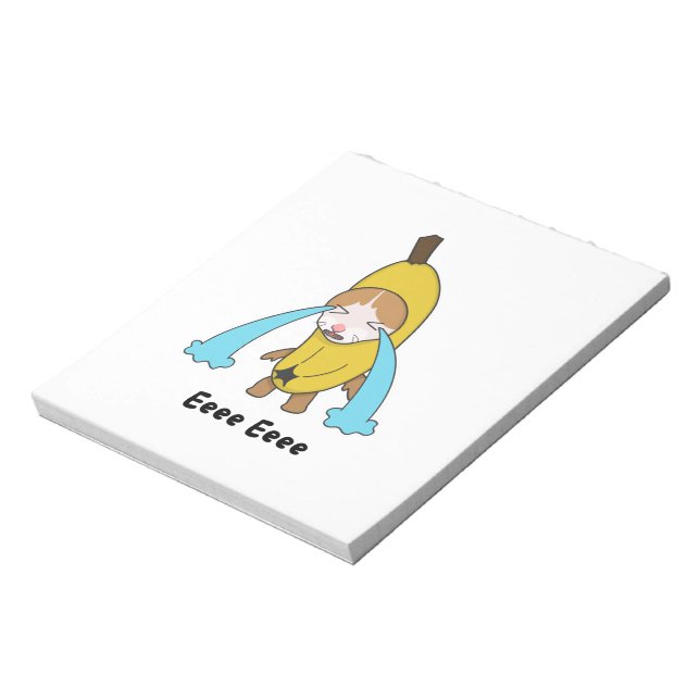 Gråt Banana-Ledsen Gråtande kattemid Eee Eee Shirt Anteckningsblock (Roterad)