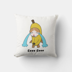 Gråt Banana-Ledsen Gråtande kattemid Eee Eee Shirt Kudde