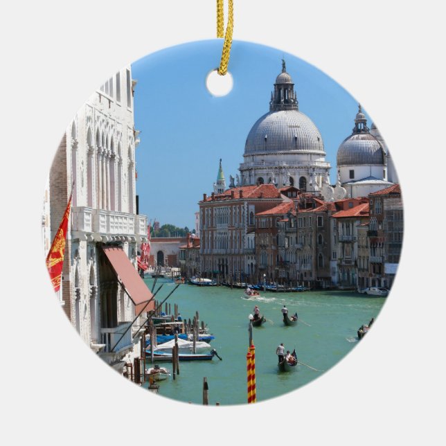 Gråt! Grand Canal Venice Julgransprydnad Keramik (Framsidan)