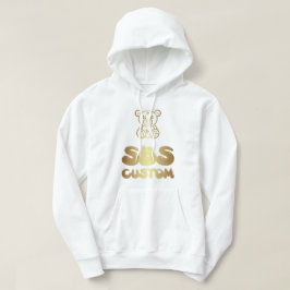 Gråt Guld Nalle Hoodie