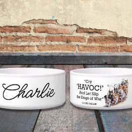 "Gråt Havoc" Hund Bowl med minimalistisk vattenfär